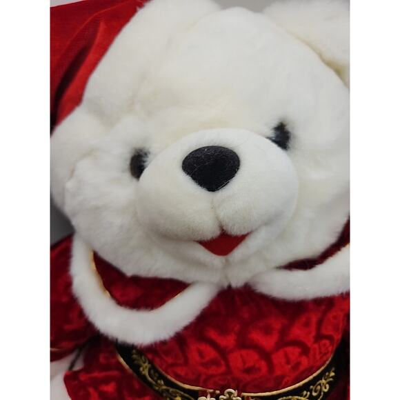 2000 Walmart Christmas Snowflake TEDDY BEAR White Boy 22" Red Santa Suit - Picture 5 of 7